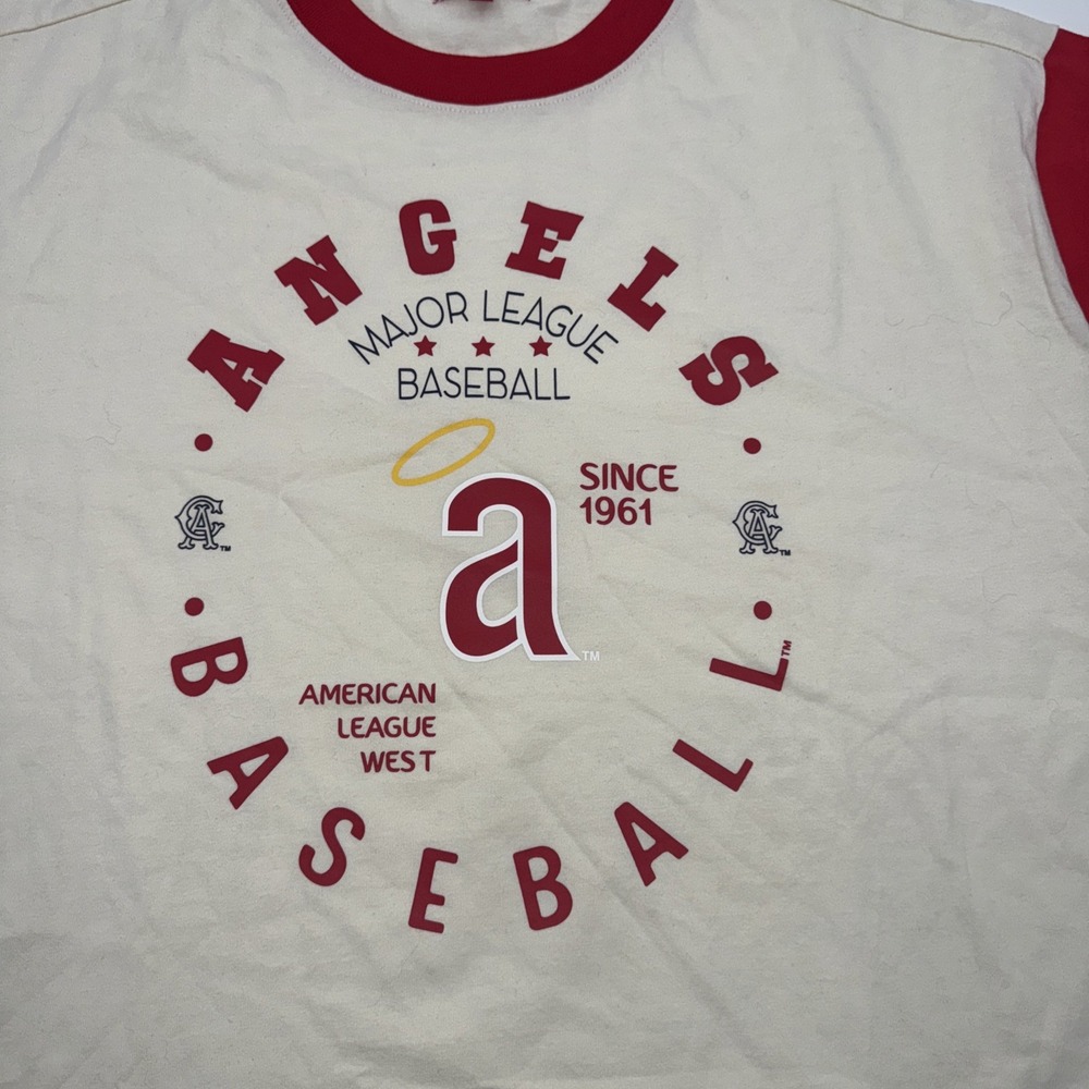 NEW Mitchell & Ness MLB Angels Cooperstown Women's‎ Boxy Crop T-Shirt XL - Picture 2 of 8